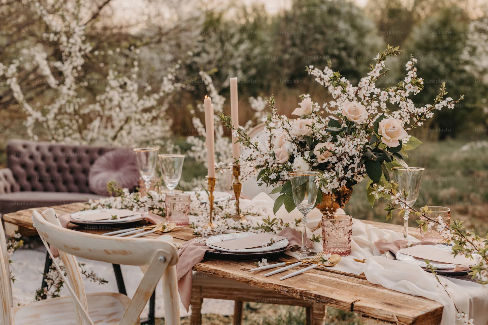 Recepción de boda montada